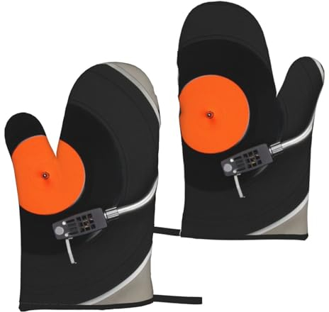 OPSREY Vintage Vinyl Record printed Kitchen Oven Mitt Microwave gloves Pot Holder