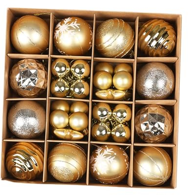 Generic 36 Teiliges Set, Weihnachtskugeln, Dekorationen, DIY Kugeln Zum Aufhängen, Kugeln, Kugeln für Geburtstagsfeiern, Weihnachtsbäume, Gold