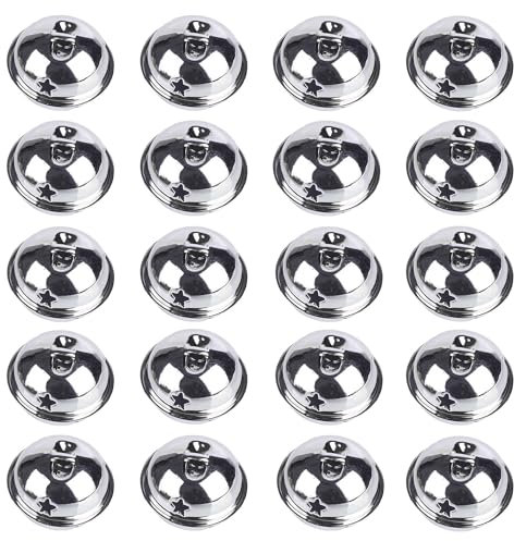 20 silberfarbene Weihnachtsglocken, runde Metallglocken, 30 mm, leuchtende Farben, Glöckchen zum Basteln, Weihnachten, Windspiele, Schmuck, Ornamente, Urlaub, Zuhause, Party-Dekoration