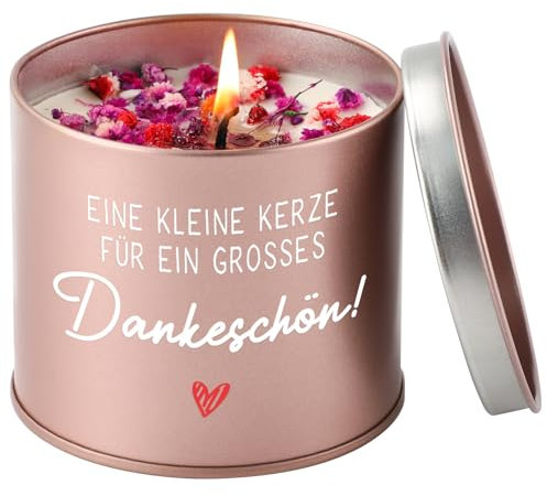 CadeauJoie Dankeschön Geschenke, Danke Geschenke für Frauen, 9OZ Lavendel Kerze Danke Geburtstag Geschenk für Mama Oma Freundin Lehrerin Erzieherin Abschiedsgeschenk Kollegin kollegen