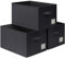 TIMEYARD Aufbewahrungsboxen 3er Set, Aufbewahrungskorb für Badezimmer Regal, Toilettenpapier, Korb Aufbewahrung für Schrank, Kleidung, Karton & Canvas, 37x25x21cm, Schwarz