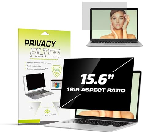 Fluflyer 15,6 Zoll Laptop Blickschutzfolie 16:9, Anti-Blaulicht, Blendfrei, Augenschutz, Anti-Reflexion, Displayfilter Sichtschutzfilter Kompatibel mit HP/Dell/Acer/Lenovo/ThinkPad/Asus (345 * 194mm)