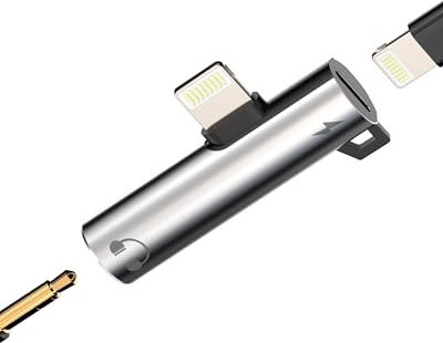 Adaptador Lightning a jack de auriculares de 3,5 mm (2 en 1) para iPhone 14, 13 y 12 Pro Max, cable de audio AUX para Apple MFI Certified para iPad