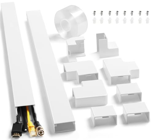 ZhiYo Kit cache-câble pour fils sur le mur – Cache-câbles pour télévision murale – Gaine de câbles – Gaine de câbles à peindre – Pour bureau à domicile, 20,3 x 4,9 cm (l x L) x 1,1 cm (H) – ZhiYo –