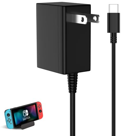 Charger for Nintendo Switch 39W USB-C Nintendo Switch AC Adapter Power Charger for Nintendo Switch,Switch OLED,Switch Lite,Switch Dock and Pro Controller.15V/2.6A Switch Accessories (Support TV Mode)