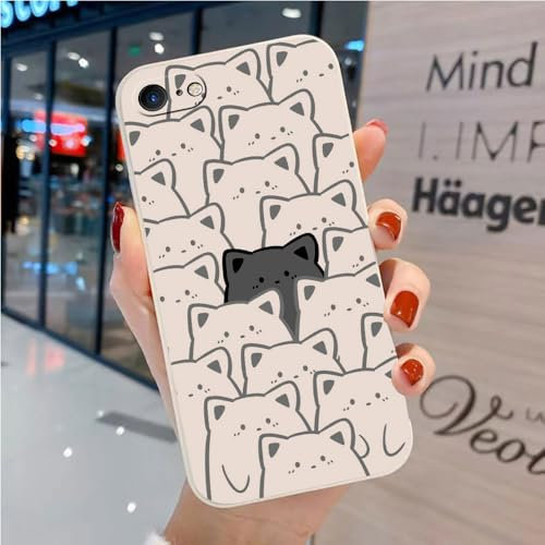 Niedliche Hülle Kompatibel mit iPhone 7/8/SE 2020/SE 2022 - Bequemes Weißes Weiches TPU mit Cartoon-Tier