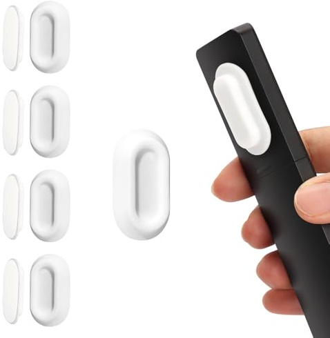 WALLFID Supporto da Parete per Telecomandi Magnetico in Silicone, 4 Pacco - Organizer da Parete compatibile con Telecomandi Curvi (Bianco 4 Pack)