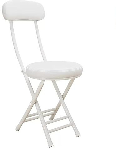 Klappstuhl, rund, für Zuhause, Esszimmerstuhl, tragbar, kommerzielle Sitzfläche, Farbe: Weiß