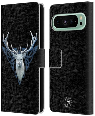 Head Case Designs Offizielle Anne Stokes Hirsch Fantasie 2 Leder-Wallet-Hülle Kompatibel mit Google Pixel 9 Pro XL