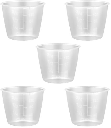 5PCS Plastic Transparent Rice Measuring Cups ，160 ml for Rice Cookers and Laundry Measuring，Cooking and Laundry Use