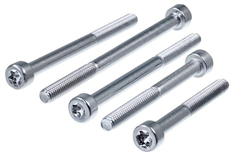 SECCARO Zylinderschraube M8 x 60 mm, Edelstahl V2A VA A2, ISO 14579 / DIN 912, TX/Innensechsrund, Teilgewinde, 20 Stück