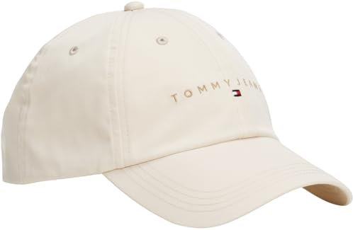 Tommy Jeans Herren Cap Linear mit Logo, Elfenbein (Newsprint), Einheitsgröße