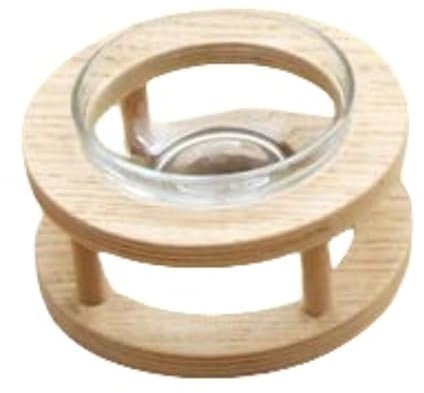 Wooden Elevated Pet Feeder with Glass Bowls, Single, Double, and Triple Bowl Design, Raised Wooden Stand for Cats and Dogs, Ergonomic Feeding Station, Removable Glass Bowls, Easy to Clean (brown,S)