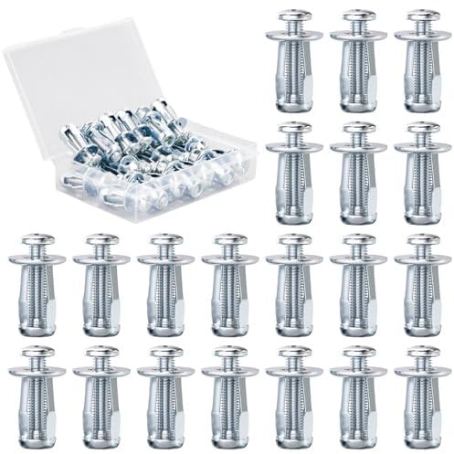 ZDNT Lot de 20 chevilles M6 x 25 en métal pour corps creux, ancrages métalliques, écrous pétales, chevilles à expansion, chevilles en métal, chevilles murales creuses, pour cric, écrou de chariot,