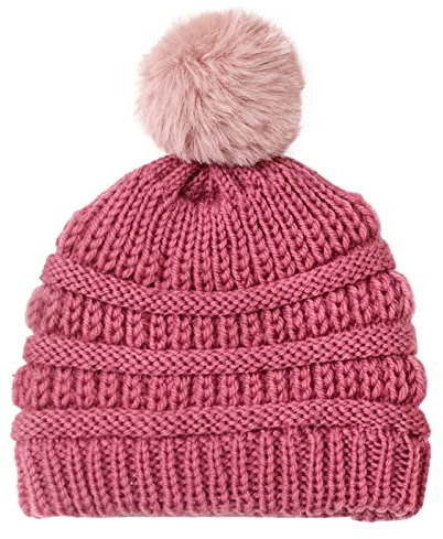 Generisch Wintermütze Baby - Mädchen Jungen Schalmütze Schlupfmütze Schalmütze Kindermütze Mütze Schal Set Kugelwolle Ohr schutzkappen Strickmütze Nackenwärmer Hüte für Kleinkind Kinder 2-6 Jahre