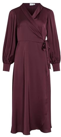 Vila Female Kleid mit V-Ausschnitt Langärmeliges Midi | Wrap dress
