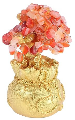 Yardenfun Kristallbaum Geldbaum Ornamente Feng Shui Bonsai Für Wohlstand Und Glück Dekoration Für Zuhause Und Büro Rot