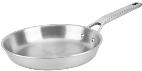 Florina Padella in acciaio inox LUCIDA | 28 CM | 3 strati | Nucleo in alluminio | Adatta al forno | Manico ergonomico | Finitura a specchio | Per tutti i piani cottura