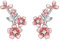 JERWLI Orecchini da donna, in argento Sterling 925, con fiori di ciliegio, orecchini per crawler, regalo per donne, misura unica, Argento sterling, Nessuna pietra preziosa
