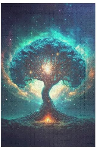 Magischer Baum-Puzzlespiel Aus Holz, 1000 Puzzleteile, Puzzle Für Teenager Und Erwachsene, Kreatives Spielzeug, Puzzles, （78×53cm）