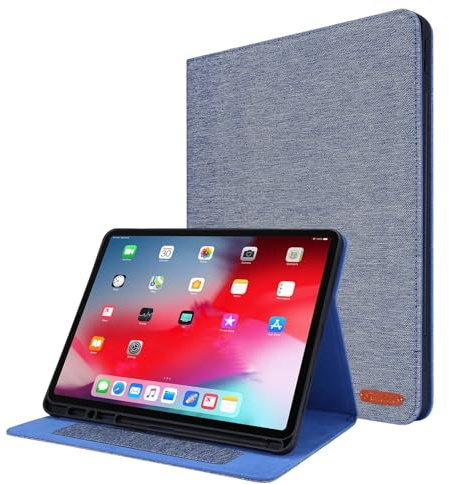 Tablet-Reise Slim Tablet Case Compatible with iPad Pro 12.9-Inch (2020/2018 Model, 4th/3rd Generation) Case with Pencil Holder, Trifold Stand Protective Cover,Rugged Cover With Auto Wake/Sleep‌ Tablet