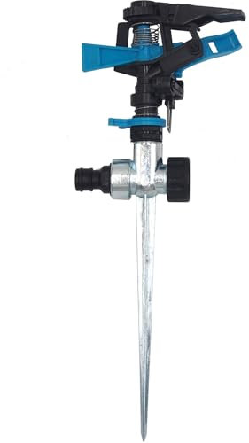 XTDMJ Aspersor de jardín de impulsos, 3/4 pulgadas, círculo y sectores, aspersor de césped con pulsación, sistema de riego giratorio para jardín con acoplamiento rápido, grandes superficies