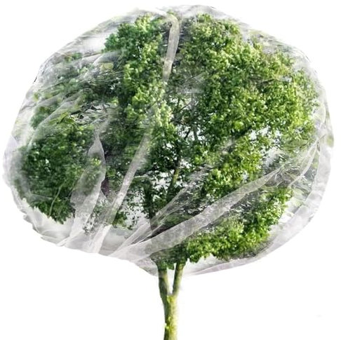 Filet anti-oiseaux, filet de protection contre les insectes et les oiseaux, solide et souple pour arbres fruitiers (8 m x 8 m, blanc)