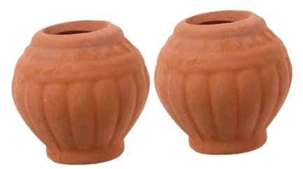 SUPVOX 2 Pièces Pots Terre Cuite Miniatures Ensemble de Pots Rouges pour Jardinières Argile Rustiques pour Décoration de de Fées et Crèches
