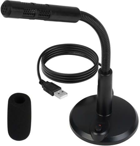 RTDHO USB Desktop Microphone,Omnidirectional PC Microphone | for Streaming Podcasting,Vocal Recording,Gaming,Plug and Play USB Desk Mic Compatible with Laptop, Mac, PS4, Windows & Linux