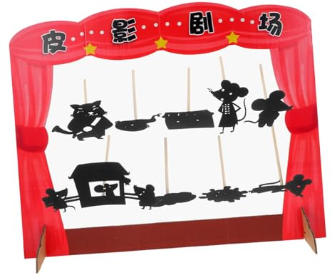 BESPORTBLE DIY Shadow Puppet Set for Kids, Fairytale Shadow Puppets with Traditional Chinese Puppetry Tools, Paper, Pvc, Wood Materials, for Family Storytelling and Sensory Play Random Color