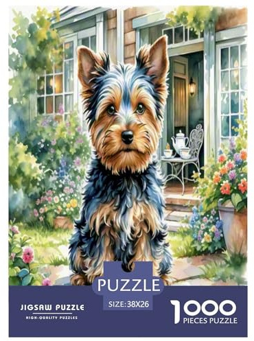 Yorkshire Terrier Jigsaw Puzzles Puzzles for Adults Kids. 1000 Piece Impossible Challenge Toy Educational Games Home Decoration for Adults& Kids Age 14 Years Up 38x26cm/1000pcs