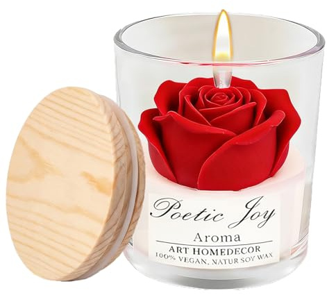 Sumneo Rose Duftkerze – 165g Sojawachs-Kerze für Entspannung zu Hause, Geschenkidee für Frauen, Freundin, Mama, Ehefrau | Geburtstag, Weihnachten, Muttertag, Valentinstag, beste Geschenk