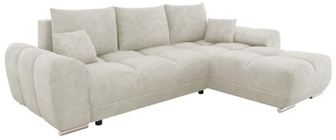 Mirjan24 Ecksofa Lonkor, Eckcouch mit Schlaffunktion Bettkasten L-Form, Universelle Ottomane, Sofa Couch Wohnlandschaft (Lumo 55)