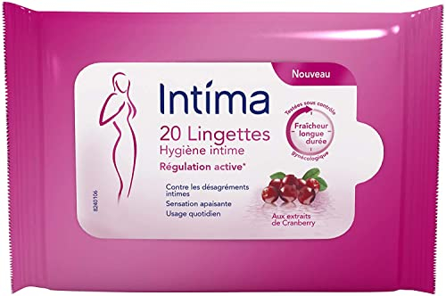 Intima - 20 Lingettes Hygiène Intime - Cranberry - Fraîcheur et anti-désagrément intime