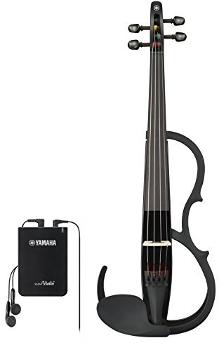 Yamaha YSV104 – Silent Violine mit D'Addario Zyex-Saiten, Piezo-Tonabnehmer und Kontrollbox, in Schwarz