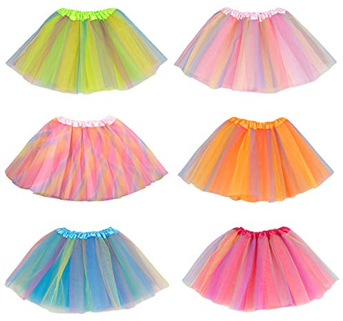 kilofly Mädchen Ballett-Tutu, Kindergeburtstag, Prinzessin, Partykleid, Rock, 6 Stück