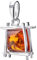 Materia Damen Bernstein Anhänger Kette 925 Sterling Silber rhodiniert KA-50-Ohne Kette
