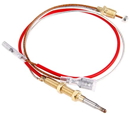 Thermoelement für GasTerrassenheizstrahler Außenheizung, Aupoko Terrassenheizung Ersatzteile Thermoelement für Heizelement, M6x75 Gewinde mit M8x1-, M9x1-Anschlussmuttern 6,3 mm Flachklemme, 410 mm