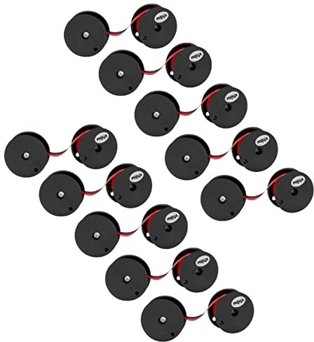 vhbw 10x Farbband Schriftband kompatibel mit Triumph-Adler Perfomat, Perfect, Privat, Portable Nadeldrucker, Bondrucker - Schwarz, Rot