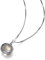 Lotus Fun S925 Sterling Silber Halskette mit einfachem Mondstein, Kettenlänge 39,5 cm + 5 cm, mit verlängerter Kette, kreativ, handgefertigt für Frauen, Sterling Silber, Sterling Silber