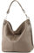 modamoda de - T177 - ital. Damen Schultertasche aus Leder, Farbe:Taupe