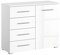 Rauch Möbel Imposa Schlafzimmer Kommode,Kommode in Hochglanz Weiß 1-türig mit 4 Schubladen inklusive Zubehörpaket Basic 1 Einlegeboden BxHxT 93 x 81 x 42 cm