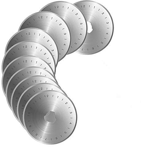 iwobi 10 Pièce Cutter Rotatif Couture 45mm,Lames de Rechange pour Couteau Rotatif