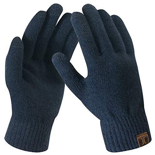 Bequemer Laden Damen Winter Warme Touchscreen Handschuhe Dunkelblau