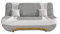 Sofa mit Schlaffunktion und Bettkasten, Couch für Wohnzimmer, Schlafsofa Federkern Sofagarnitur Polstersofa Wohnlandschaft mit Bettfunktion - Feba (Hellgrau+Weiß (Sawana 21+ Soft 17))
