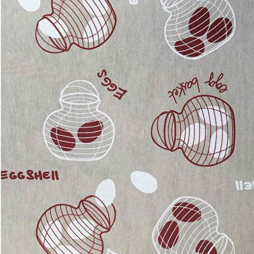 Kt KILOtela Gedruckt Halbpanama Dekostoff - Stück: 100 cm Länge x 280 cm Breite | Eierkorb - Beige, Granat, Weiß