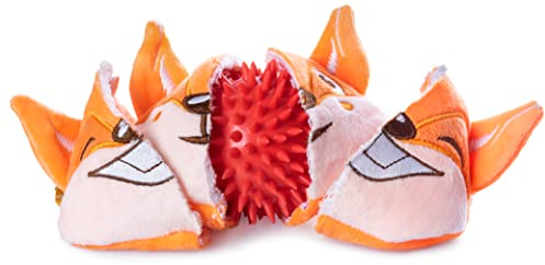 ZENAPOKI Hundespielzeug 3 in 1 Spielzeug Hund - Eichhörnchen - Hundespielzeug Welpen 3-in 1 mit 2 Plüschtieren & Ball für Hunde