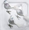 3 TLG. Glas Vogel Set in 'Ice Weiss Silber' - Christbaumkugeln - Weihnachtsschmuck-Christbaumschmuck