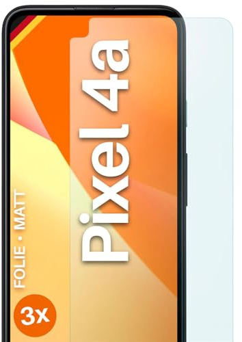 moex FlexProtect matte Schutzfolie für Google Pixel 4a Displayschutz Folie matt gegen Reflexionen, Anti Reflex Handyfolie mit Sonnenschutz, Kompatibel mit jeder Handyhülle, 3 Stück