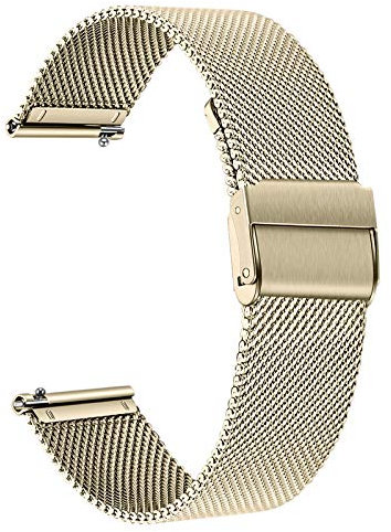 TRUMiRR Armband Kompatibel mit Garmin Vivoactive 6 5/Forerunner 570 42mm/Vivomove Trend/Sport/Venu Sq 2 Music/Venu 2 Plus, 20mm Gewebt Edelstahl Metall Uhrenarmband Armband für Garmin Vivomove Trend